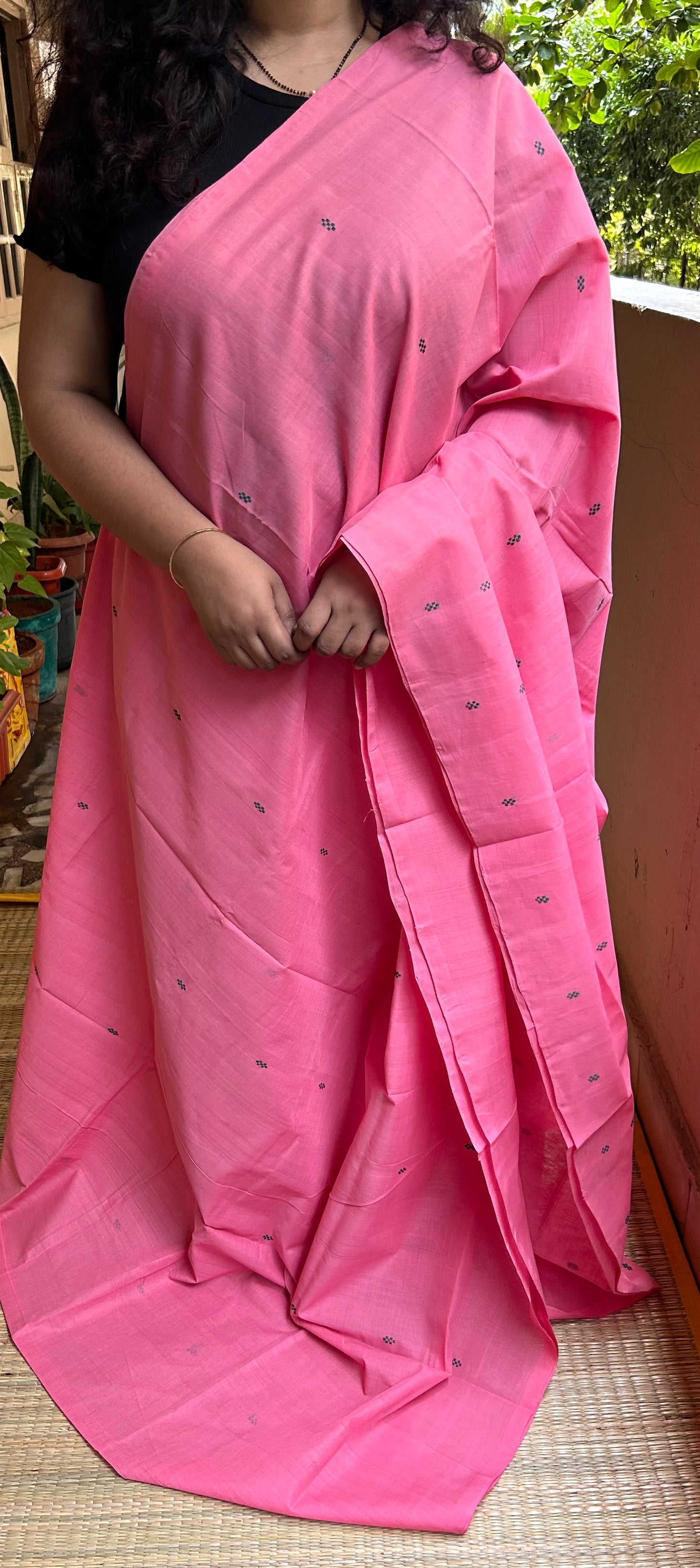 Pinkish Peach Godavari Cotton Saree