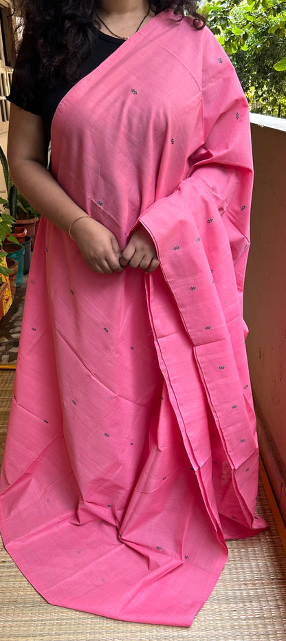 Pinkish Peach Godavari Cotton Saree
