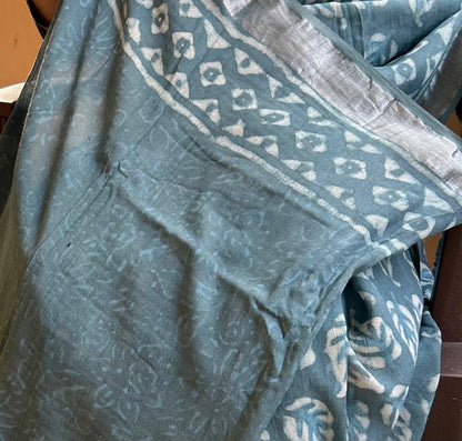 Cement Colour Linen cotton Saree