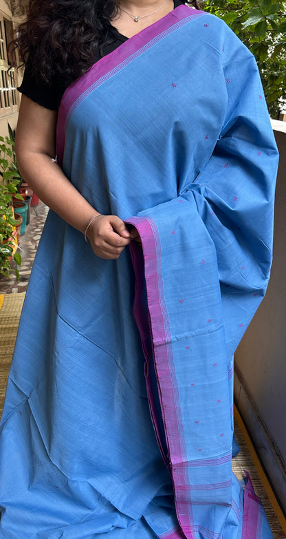 Blue Godavari Cotton Saree