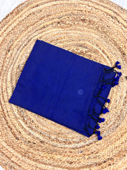 Royal Blue Khadi cotton Saree