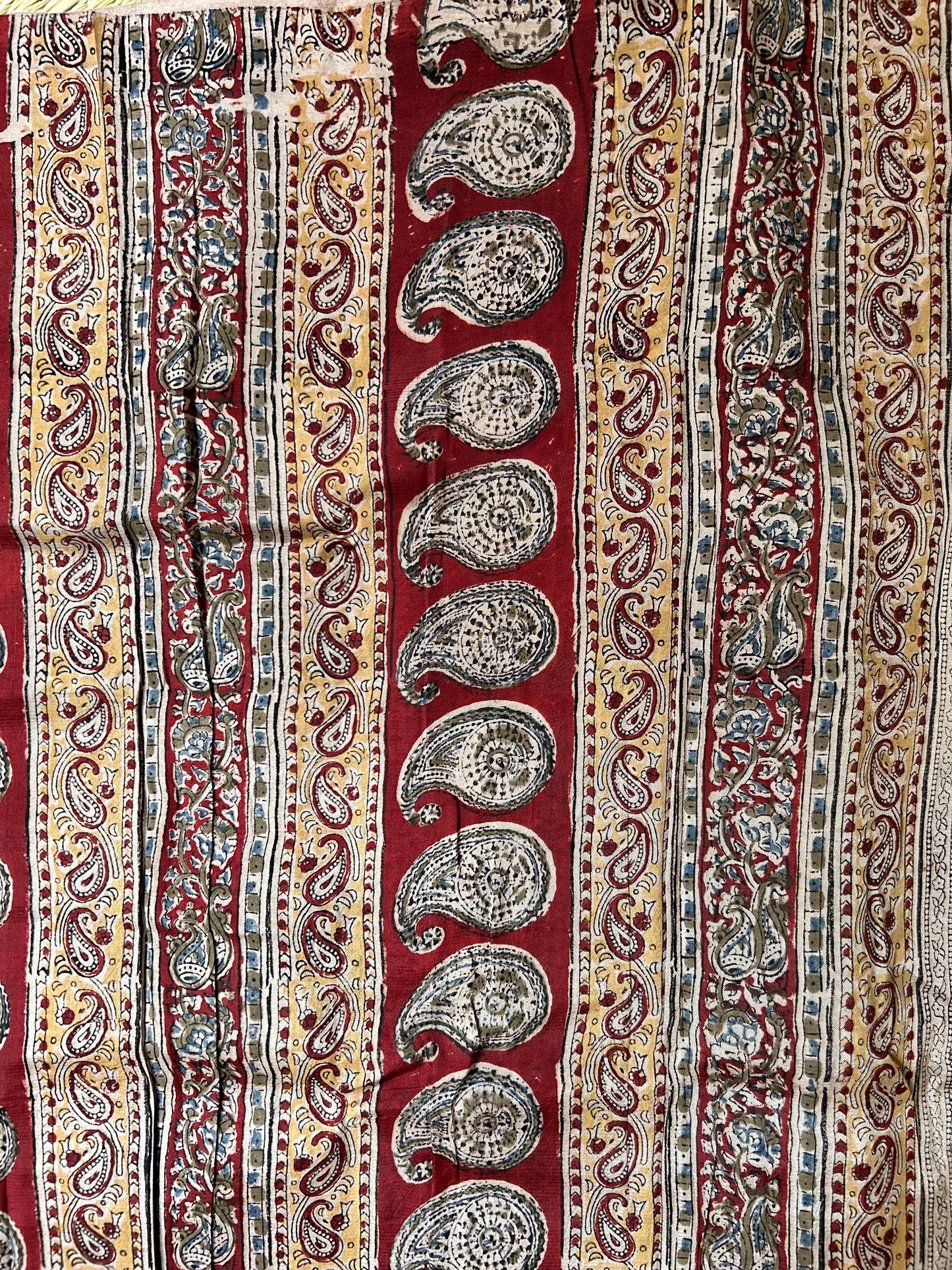 Mangalagiri SilkCotton Kalamkari Handblock Printed Saree - 5