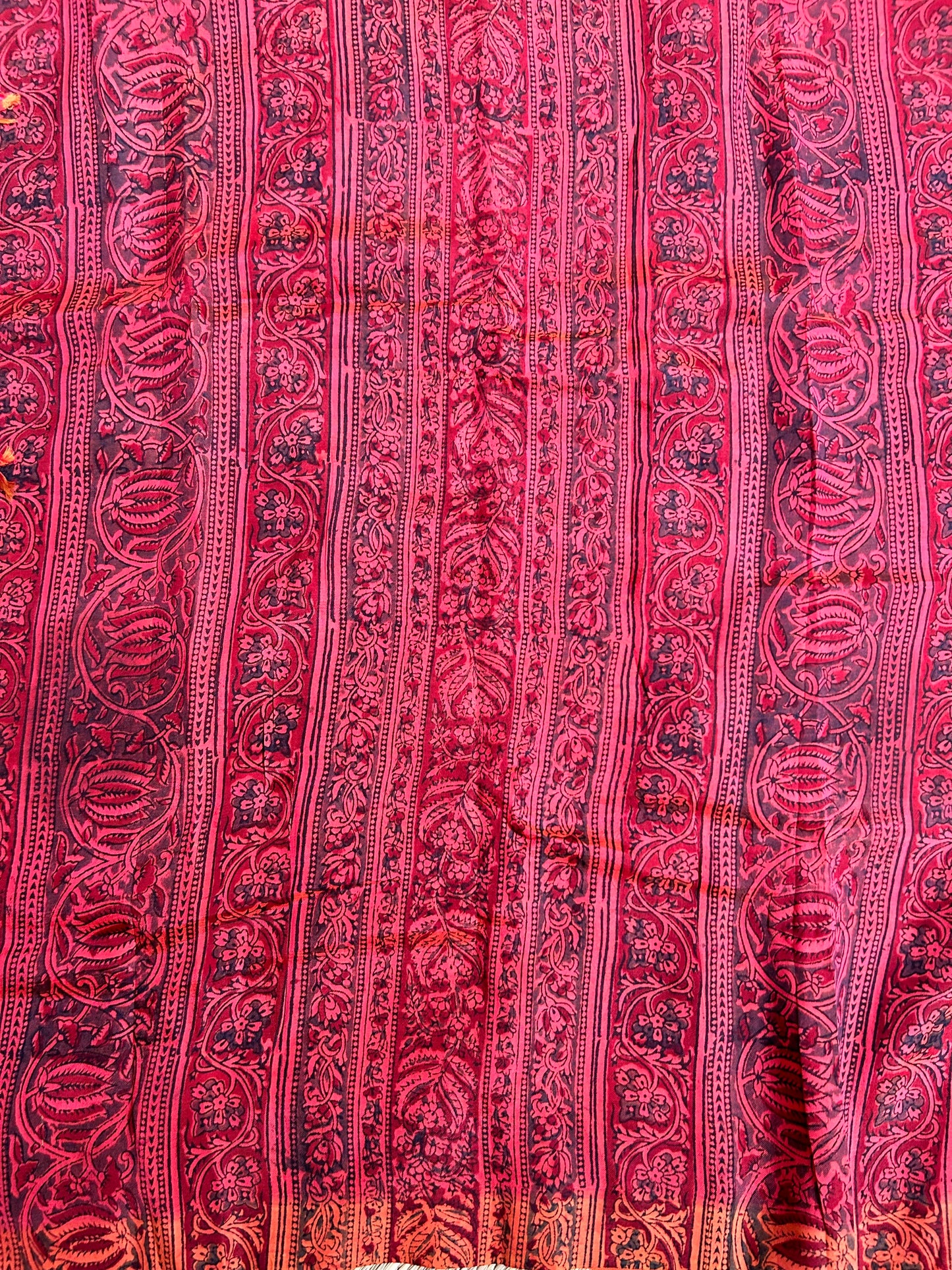 Mangalagiri SilkCotton Kalamkari Handblock Printed Saree - 6
