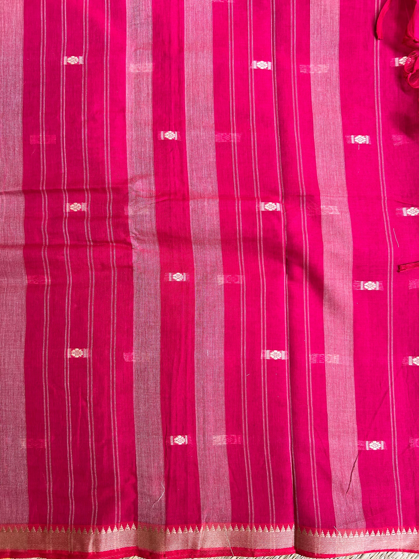 Rani Red Narayanpet Cotton Saree