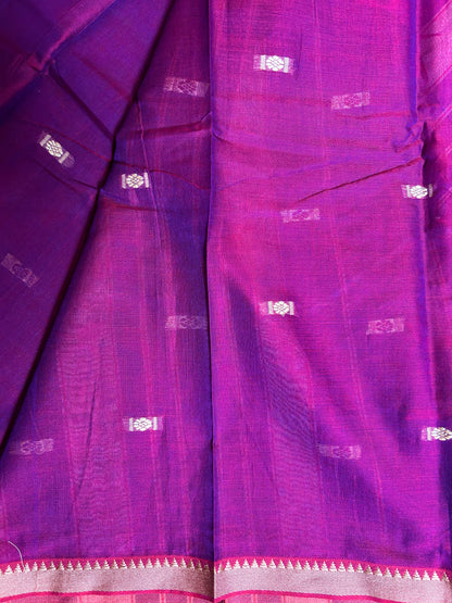 Purple & Red  Narayanpet Cotton Saree