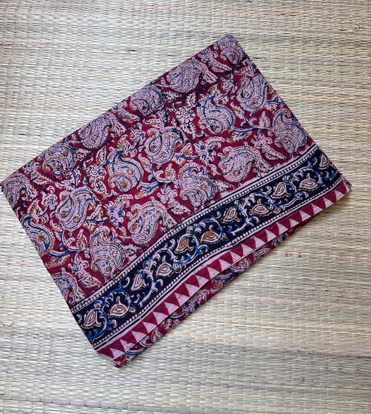 Kalamkari Handblock printed Cotton Saree - 1