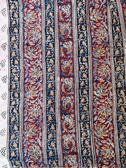 Kalamkari Handblock printed Cotton Saree - 1