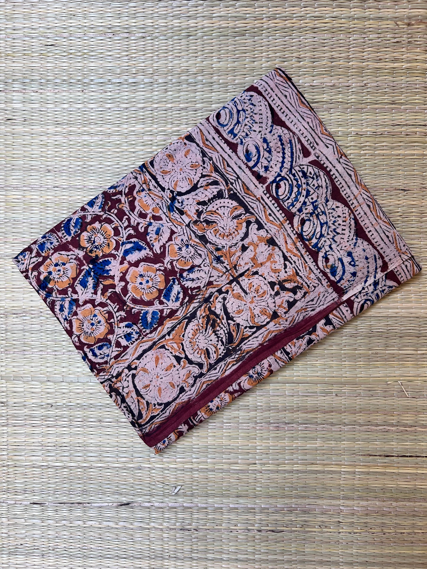 Kalamkari Handblock printed Cotton Saree - 2