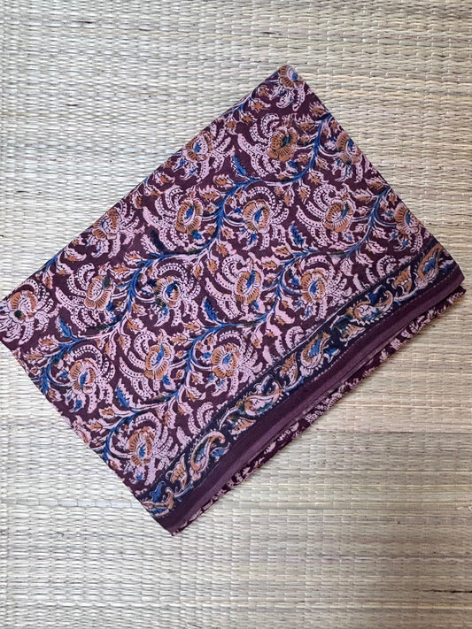 Kalamkari Handblock printed Cotton Saree - 3