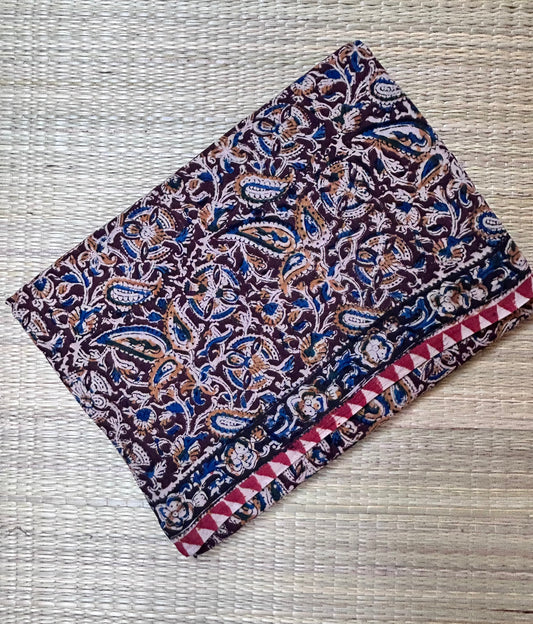 Kalamkari Handblock printed Cotton Saree - 4