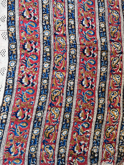 Kalamkari Handblock printed Cotton Saree - 4