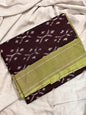 Brown Pochampally Ikkat Mercerised Cotton Handloom Saree