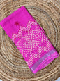 Pink Linen cotton Embroidery Saree