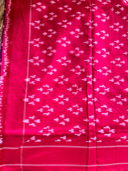 Violet Pochampally Ikkat Mercerised Cotton Handloom Saree