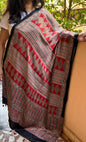 Chevron Ajrakh Modal Silk Handblock printed Dupatta