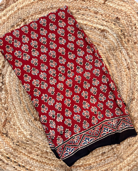 Red Modal silk saree