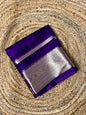 Purple Semi Banarasi-Kora Organza Saree