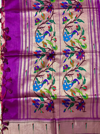 Purple Semi-Paithani Saree